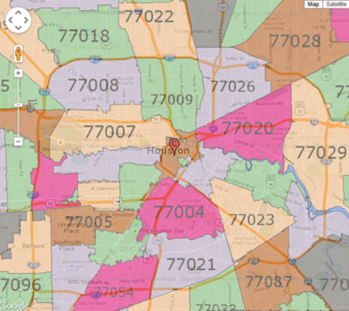 hot houston zip codes