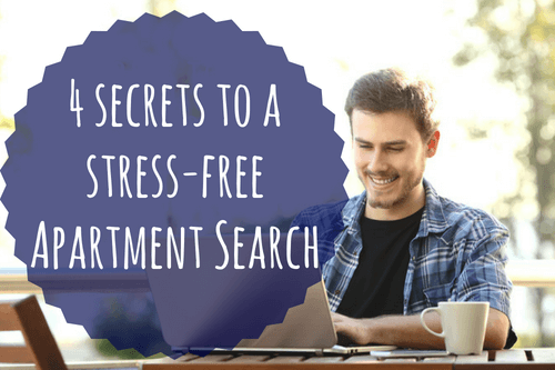apartment search man searching on laptop